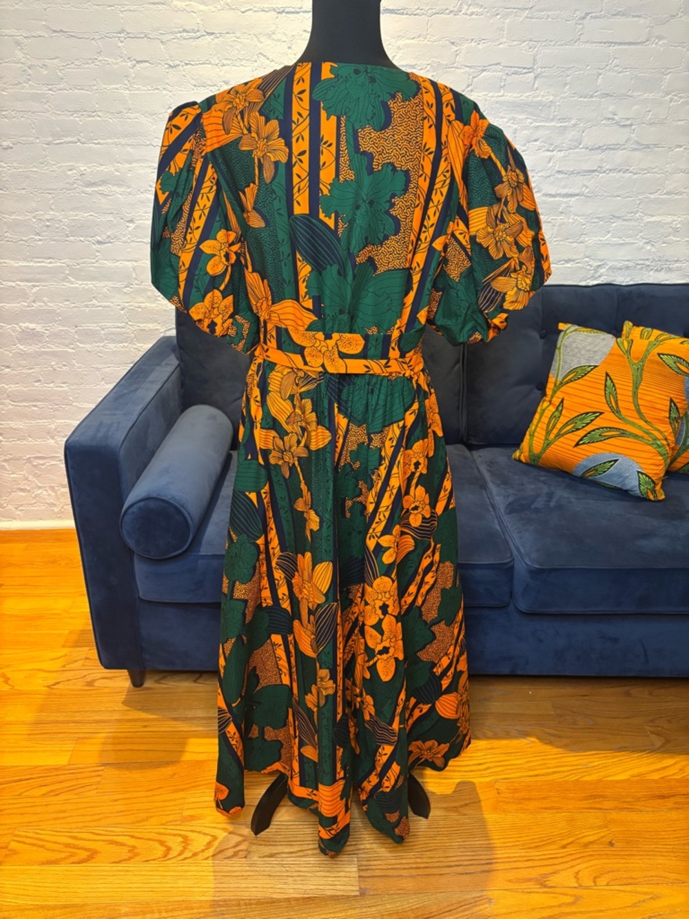Heritage Clothing “Fatima” African Floral Midi/Maxi Dress with Belt - Picture 6 of 8